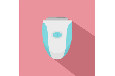 Woman electric razor icon, flat style