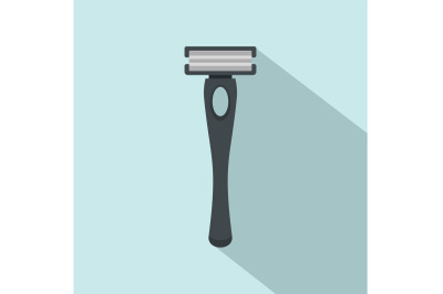 Black man razor icon, flat style