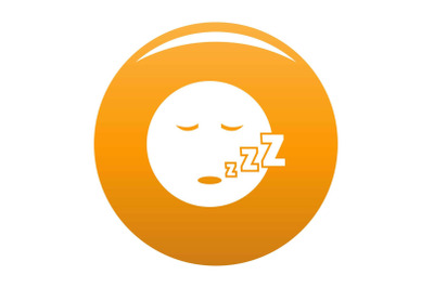 Sleep smile icon vector orange