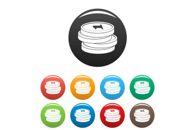 Concept coin icons set color vector