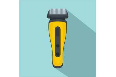 Electric beard razor icon, flat style
