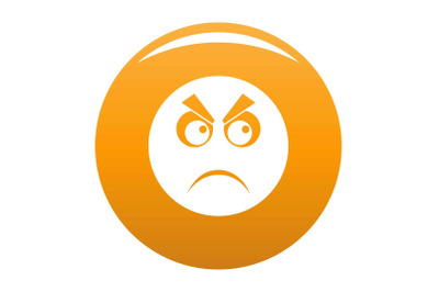 Angry smile icon vector orange