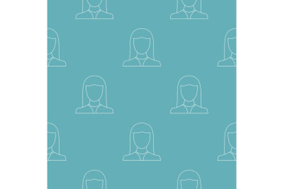 Female avatar pattern vector seamless