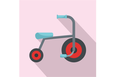 Kid tricycle icon, flat style