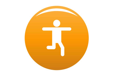 Stick figure stickman icon vector orange