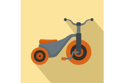 Boy tricycle icon, flat style