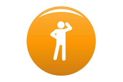 Stick figure stickman icon vector orange