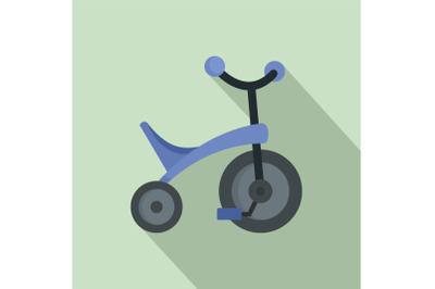 Purple tricycle icon, flat style