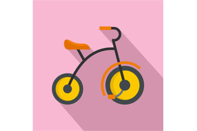 Small tricycle icon, flat style