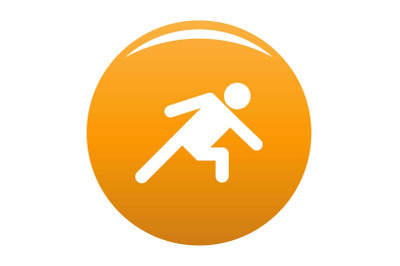 Stick figure stickman icon vector orange