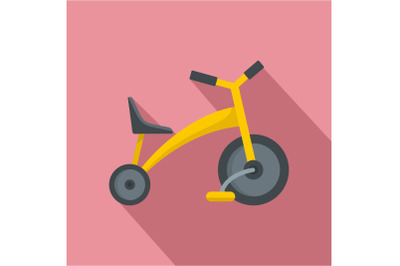Baby tricycle icon, flat style