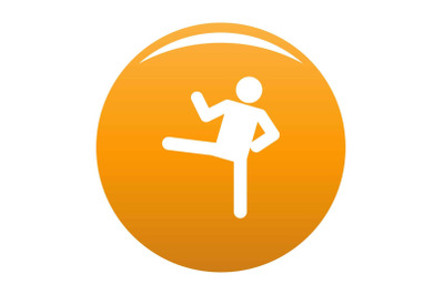 Stick figure stickman icon vector orange