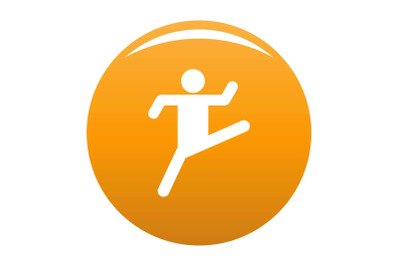 Stick figure stickman icon vector orange