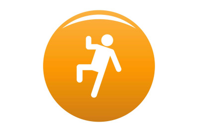 Stick figure stickman icon vector orange