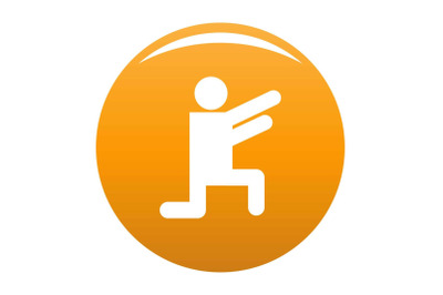 Stick figure stickman icon vector orange