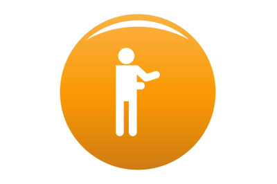 Stick figure stickman icon vector orange