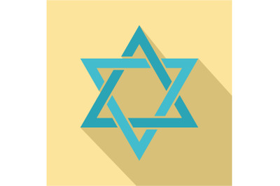 Star of David icon, flat style
