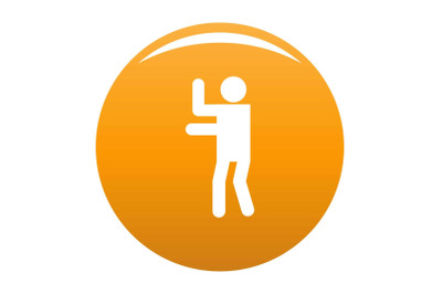 Stick figure stickman icon vector orange