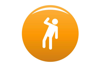 Stick figure stickman icon vector orange