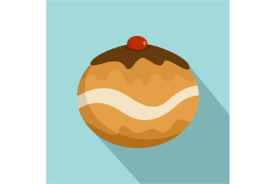 Judaism sweet bakery icon, flat style