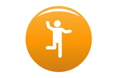 Stick figure stickman icon vector orange
