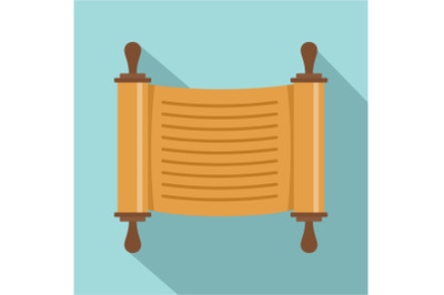 Paper roll jewish icon, flat style