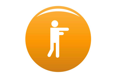 Stick figure stickman icon vector orange