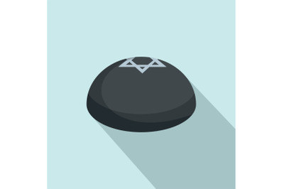 Kipa hat icon, flat style