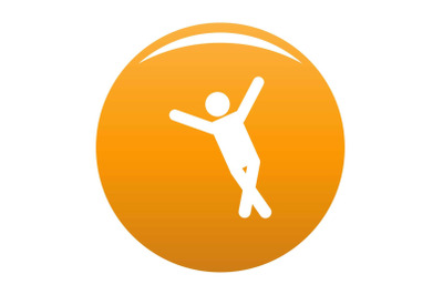 Stick figure stickman icon vector orange