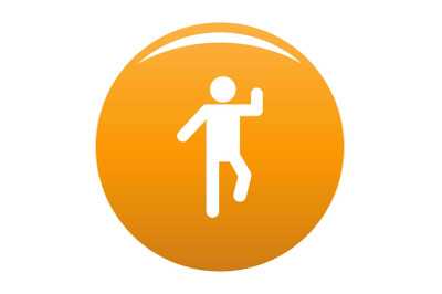 Stick figure stickman icon vector orange