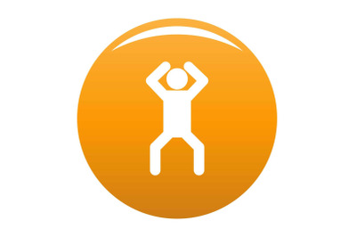 Stick figure stickman icon vector orange