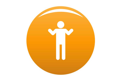 Stick figure stickman icon vector orange