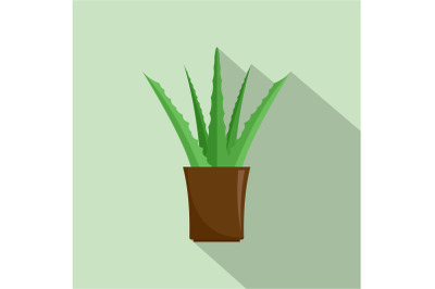 Aloe plant icon, flat style