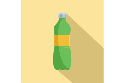 Aloe plastic bottle icon, flat style