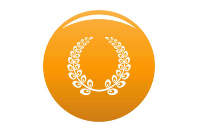 Wreath icon vector orange