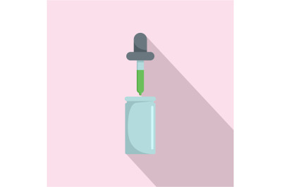 Aloe eyes drops icon, flat style