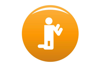 Stick figure stickman icon vector orange