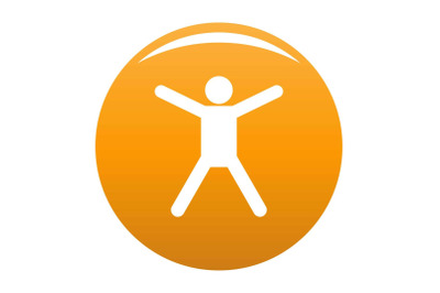 Stick figure stickman icon vector orange