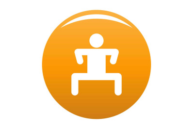 Stick figure stickman icon vector orange