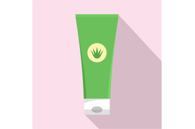 Aloe vera creme tube icon, flat style
