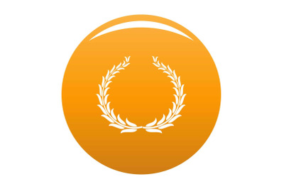 Winning wreath icon vector orange