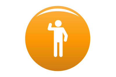 Stick figure stickman icon vector orange