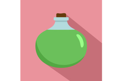 Aloe vera chemical pot icon, flat style