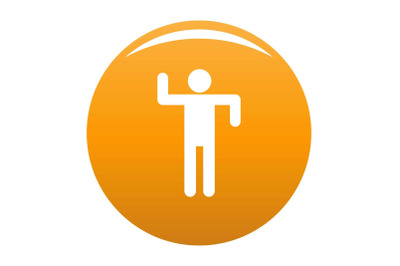 Stick figure stickman icon vector orange