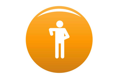 Stick figure stickman icon vector orange