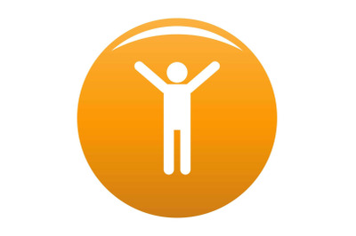 Stick figure stickman icon vector orange