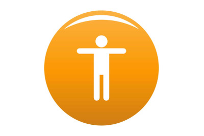 Stick figure stickman icon vector orange
