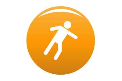 Stick figure stickman icon vector orange