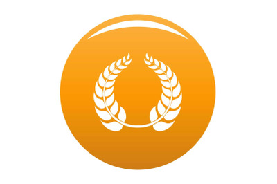 Round wreath icon vector orange