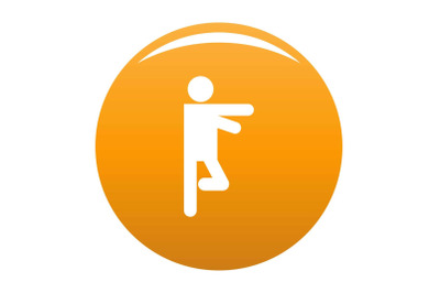 Stick figure stickman icon vector orange